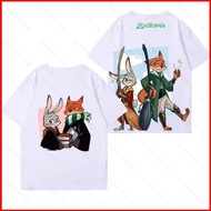 GC1 2025 Zootopia 2 110cm-6XL T-shirt DISNEY tee JUDY NICK FLASH short sleeve top GC1