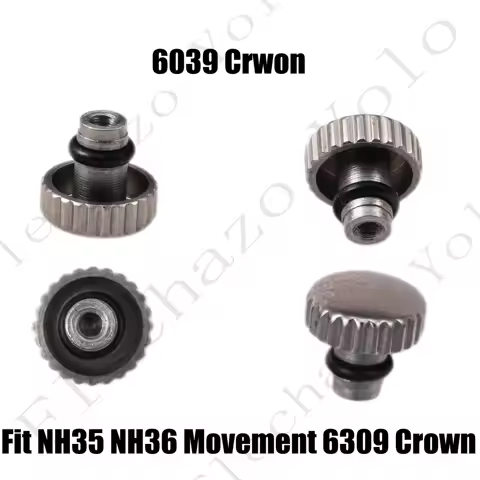 Watch Stainless Steel Crown Fit NH35 NH36 Movement Accessories Replacement Spare Parts For 6309 Watc