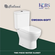 Cabana CWC604-Soft Two Piece Water Closet wc Toilet Bowl 10Inch 250mm S trap / Jamban Tandas toilet 
