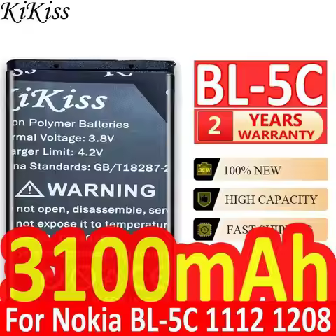Lightweight For Nokia 1112 1208 1600 1100 1101 n70 n71 n72 n91 e60 BL 5C High Capacity Mobile Phone 