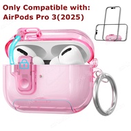 Cho AirPods Pro 3 Rõ Ràng Trường Hợp Với móc chìa khoá nhựa TPU mềm Chống Sốc Vỏ Ốp bảo vệ Cho AirPo