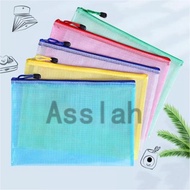 A3,A4,A5.5,A5,B4, A6 Mesh Zipper File Zipper Bag Zip Bag Waterproof Transparent Portable Bag Office