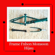 Frameset & handlepost Fnhon monsoon hijau emerald discbrake 20 22 inch