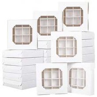 10/20pcs Elegant Chocolate Candy Box With Transparent Window - Size: 3.5x15x15cm, 16 Compartments - 