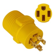 NEMA L14-30P to 14-50R RV Generator Adapter, 30 Amp 4-Prong Male Plug to 50 Amp 4-Prong Female for R