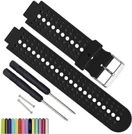 MyTime OliBoPo Silicone Waterproof Replacement Watch Bands and Straps with 2PCS Pin Removal Tools + 2PCS Lugs Adapters for Garmin Fouerunner 220 230 235 620 630 735 GPS Running Smart Wrist Watch