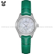 HAMILTON H32275890 Women's Watch JAZZMASTER LADY AUTOMATIC 30mm Green Leather Mother of Pearl Diamon