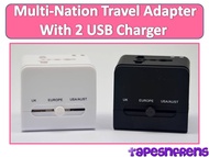 *TapesNFrens* Universal Travel Adapter / Dual USB Charger / Adapter /