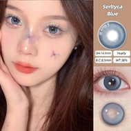 Big Eyes Cartoon Blue Colored Contact Lens Cosplay Anime lenses Soft Girl Big Eyes Yearly Use 14.5mm