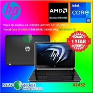 #1432 *Used HP Pavilion 14-N295TX Intel Core i5-4200U 8GB 240GB SSD Radeon HD8600M 3D Graphic Win11 