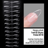 Kuku palsu nail art fake nails polos clear bening aesthetic anak perempuan manicure satu set free le