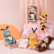 Che Graceful ตุ๊กตาเด็กลายสัตว์น่ารัก3.5นิ้ว,ของเล่นตุ๊กตารีบอร์นจำลองนอนสำหรับเด็กทารก