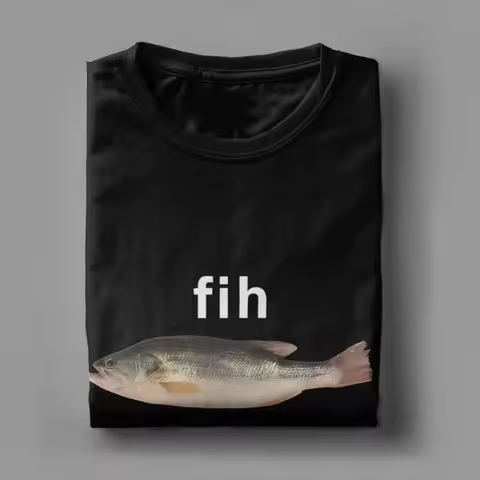 Funny Fih Fish Meme T Shirt Summer T Shirts for Men Harajuku Casual Tee Shirt Short Sleeve Street St