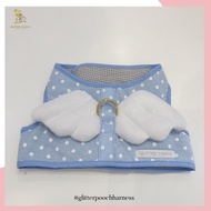 Glitter Pooch ชุดรัดอก สายจูง เสื้อผ้า สุนัข หมา แมว สัตว์เลี้ยง พร้อม สายจูง รุ่น Dotty Angel Wing 