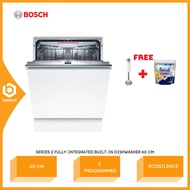 Bosch Serie Fully-integrated Built-in Dishwasher 60cm EcoSilence Drive SMV6ZCX42E SMV25BX03R Pencuci