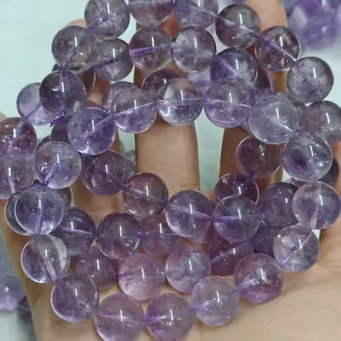 wholesale Natural AAA Purple Azeztulite Quartz Smooth Round Beads For Jewelry Making Design DIY Brac