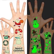 EMOME 76 Styles Christmas Tattoos for Kids, Glows Tattoo Stickers for Christmas Party Favors, Christ