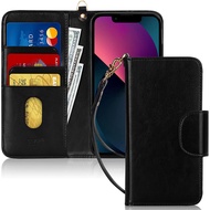 Fyy iPhone 13 Case, Premium PU Leather Ultra Slim Flip Phone Case Protective Shockproof Cover with C