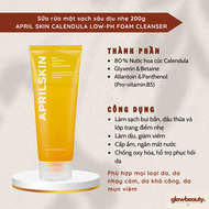 Sữa rửa mặt sạch sâu dịu nhẹ 200g APRIL SKIN CALENDULA LOW-PH FOAM CLEANSER