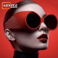 (GENTLE MOSCOT)Western Ins Future Big Frame Fashion Sunglasses Exaggerated Punk Sun Glasses For Wome