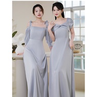 bridesmaid dress bridesmaid dress plus size Bridesmaid Satin Temperament Style Dress - Elegant Eveni