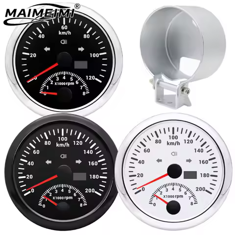 85mm GPS Speedometer With Tachometer 120KM/H 200KMH 120MPH For Car Truck Boat Speed Meter odometer 8