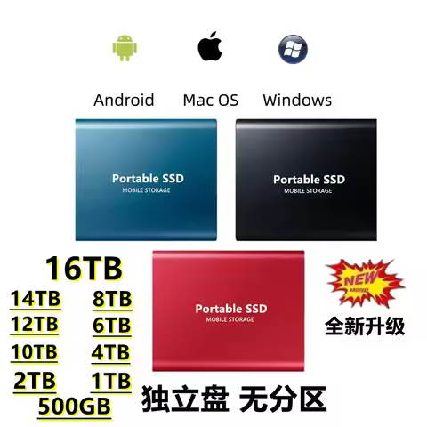 Mobile Solid State Drive SSD 16TB 14TB 12TB 10TB 8TB 6TB 4TB 2TB