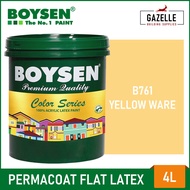 Boysen Color Series Permacoat Flat Latex Yellow Ware B761 Acrylic Latex Paint - 4L