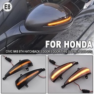 2X Dynamic Blinker LED Turn Signal Light Indicator Side Mirror Lamp For Honda Civic 8th MK8 Hatchbac
