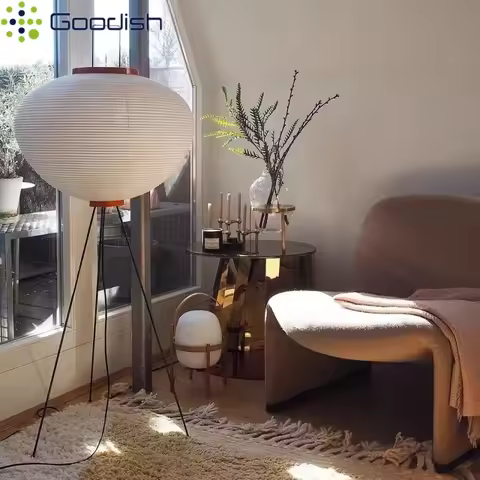 Akari Noguchi Japanese Rice Paper Floor Lamps LED Wabi Sabi Art Vintage Designer Light Home Decorati