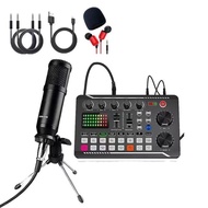 F998 Sound Card Podcast Equipment Bundlewith Microphone Set Music/Recording Live Streaming for DJ Di