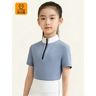 Yuemahui Summer Children's Equestrian T-Shirt Short-Sleeved Top Equestrian Clothing Knight Equipment