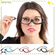 NEXTSG Rotating Makeup Reading Glasses, Vision Care Eyewear Folding Eyeglasses, Fashion Colourful Fr