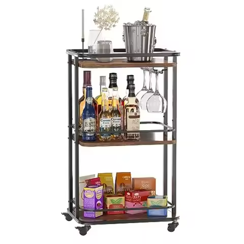 3-Tier Home Bar Serving CartKitchen Storage Carts with Wheels 11.79x15.72x33.01 inches Rolling Mini 