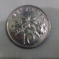 10 Cents Singapore Koin.