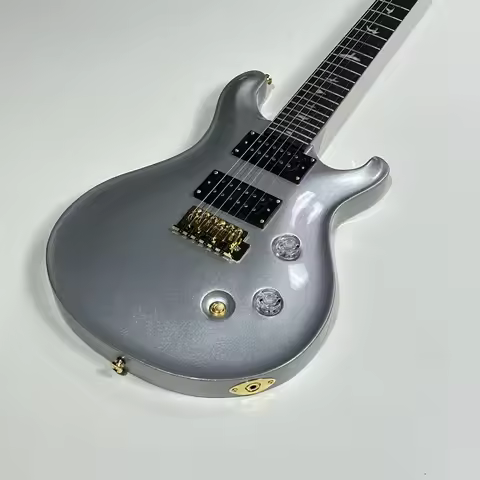 New Sliver PRS Electric Guitar Mahogany Body Gold Hardware Free shipping