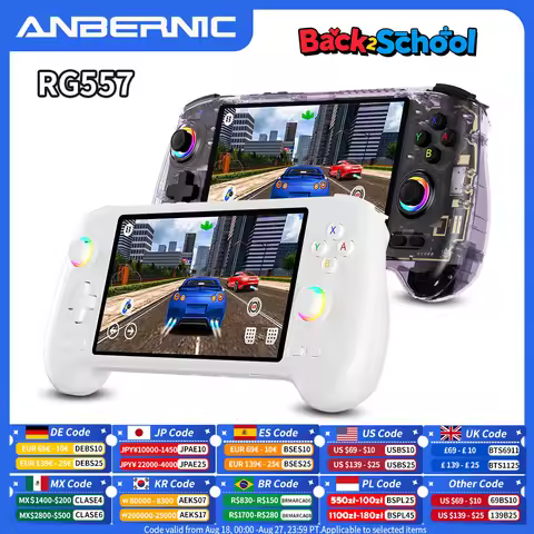 ANBERNIC RG557 Handheld Game Console 5.48" AMOLED Screen Dimensity 8300 Android 14 High-resolution J