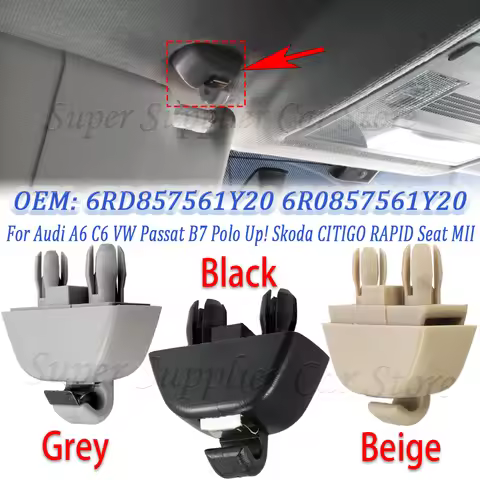For Audi A6 C6 VW Passat B7 Polo Up! Skoda CITIGO RAPID Seat MII Car Sun Visor Bracket Clip S6RD8575