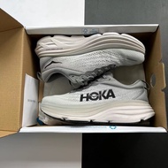 New Ready stock HO-KA ONE ONE Bondi 8 Shock Absorption Running Shoes Grey Black P3DN 8XW6 3E2E