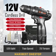 INT &amp; NET 12V Cordless Screwdriver Drill Double Speed with Lithium Battery (BLACK)