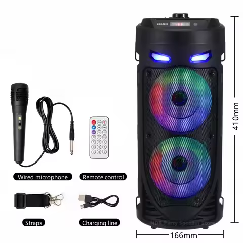 ZQS4239 Hi-fi Quality Super Subwoofer Speakers With Led For Stage Party Sound Outdoor Wireless Bluet