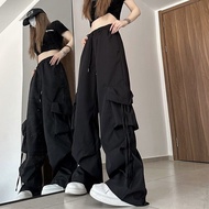 Xpqbb Y2K Casual Cargo Pants Women Harajuku Streetwear Baggy Wide Leg Parachute Pants Woman Korean Edgy Style Jogging Sweatpants