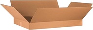 BOX USA B36244 Flat Corrugated Boxes, 36"L x 24"W x 4"H, Kraft (Pack of 10)