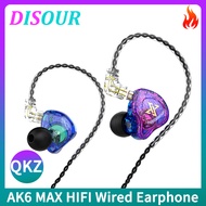 Original QKZ AK6 MAX Dynamic Drivers Hifi Wired Earphone With Mic Stereo Noise Cancelling Detachable Headphone Game Music Sport Monitors Headset For iPhone Xiaomi Huawei Oppo