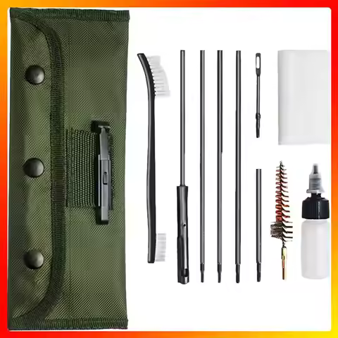 12pcs/Set Pistol Handguns Rod Cleaner Brush Tools with Pouch Gun Cleaning Kit Pistol Cleaner for .22