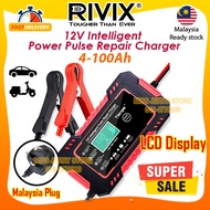 Malaysian Plug Car Motor Battery Charger 12V 6A Intelligent Universal Pulse Repair 4-100Ah Pengecas 