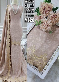 Kain pasang sutera dobby jacquard brocade sulam