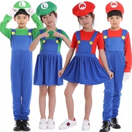 [SG Seller] Super Mario Luigi Kids Halloween Children Day Jumpsuit Cosplay Costume Play Party