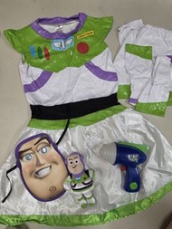 購自日本 反斗奇兵 巴斯光年 buzz lightyear  女裝連心裙 s碼 微彈性胸圍84 腰圍66 裙長80cm /  cosplay 服裝 有甩皮 發黃 瑕疵 影相不明顯 連腳套+手套+裙$2