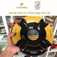 Gạt tàn cigar gạt tàn xì gà chất liệu sứ 4 điếu - tròn cao cấp COHIBA - KLA 05 - H2H Store